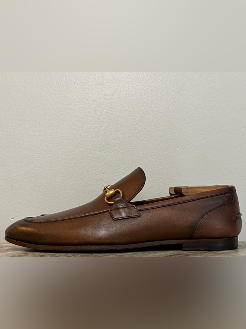 GUCCI JORDAAN Horsebit Leather Loafer Brown Ombre 9.5 / 10 US $1100 1953 - Picture 4 of 13